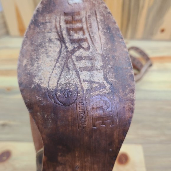 Corral Heritage Distressed  Leather Buckle Strap Western Gladiator Booties - Picture 7 of 9